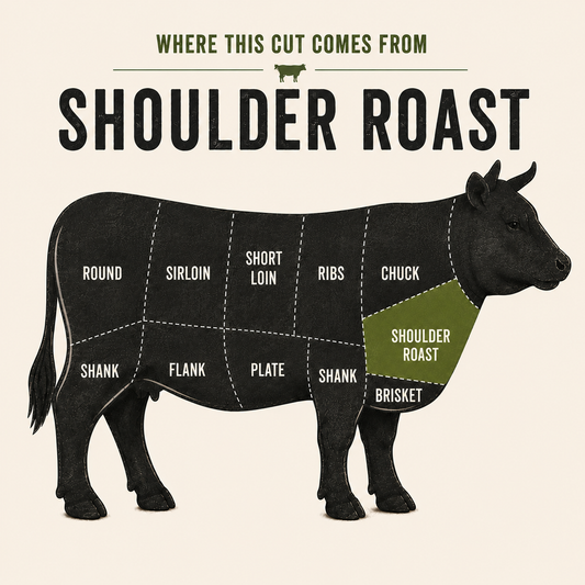 Shoulder Roast cut — grass-fed beef from GrayCon Farms, Elmvale Ontario