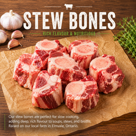 Stew Bones — grass-fed beef from GrayCon Farms, Elmvale Ontario