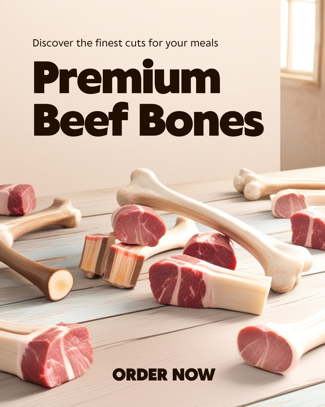 Beef stew bones on kraft butcher paper - GrayCon Farms
