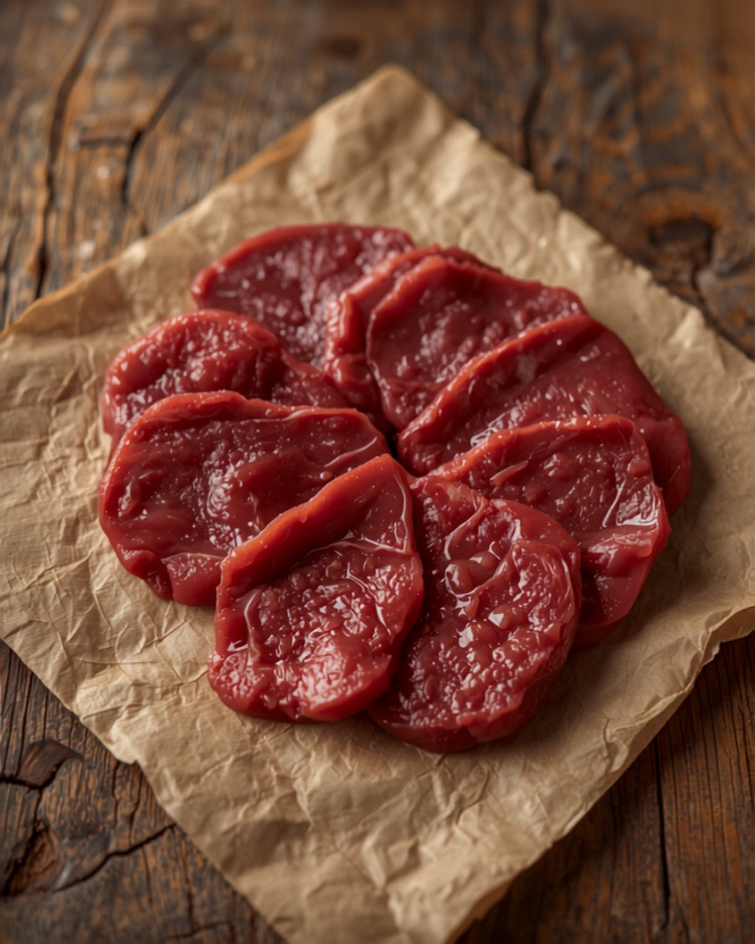 Fresh beef liver on kraft butcher paper - GrayCon Farms