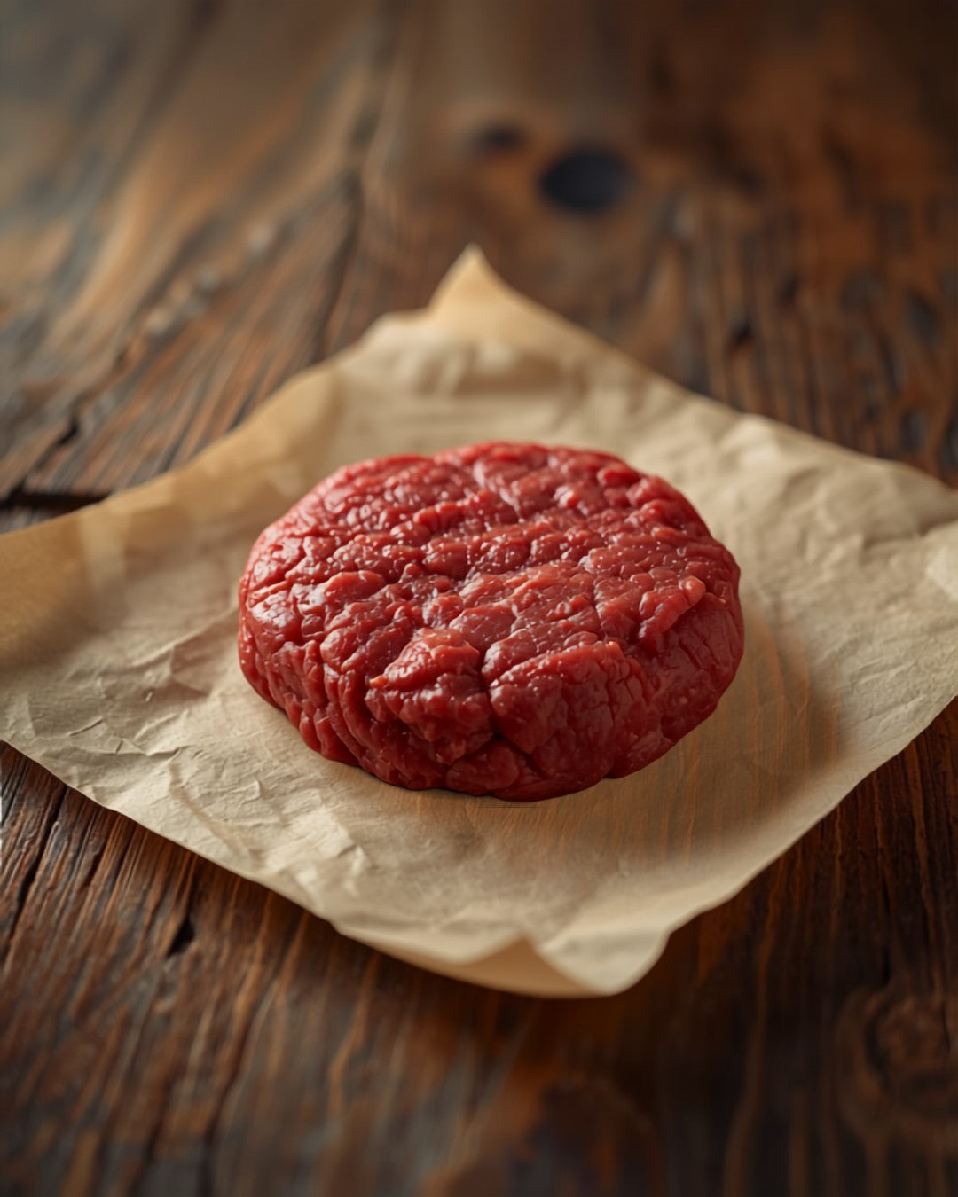 Fresh ground beef on kraft butcher paper - GrayCon Farms