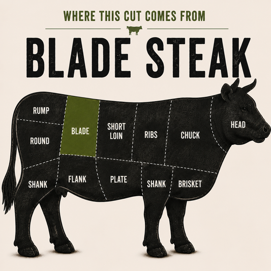 Blade Steak cut — grass-fed beef from GrayCon Farms, Elmvale Ontario